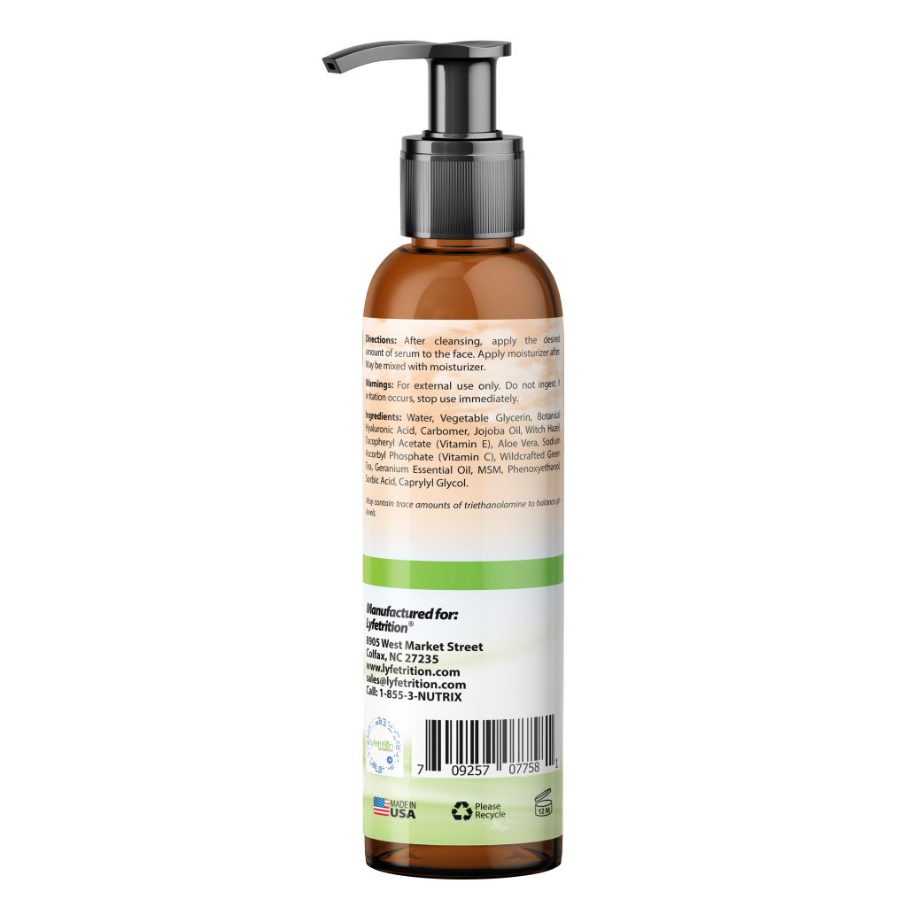 Hyaluronic Acid Serum with Vitamin C 12 oz Large Bottle Lyfetrition