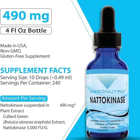 Absonutrix Nattokinase Supplement 490 mg